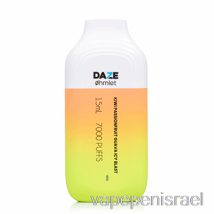 חד פעמי Vape Israel 7 Daze Ohmlet 7000 0% אפס ניקוטין חד פעמי קיווי פסיפלורה גויאבה פיצוץ קרח